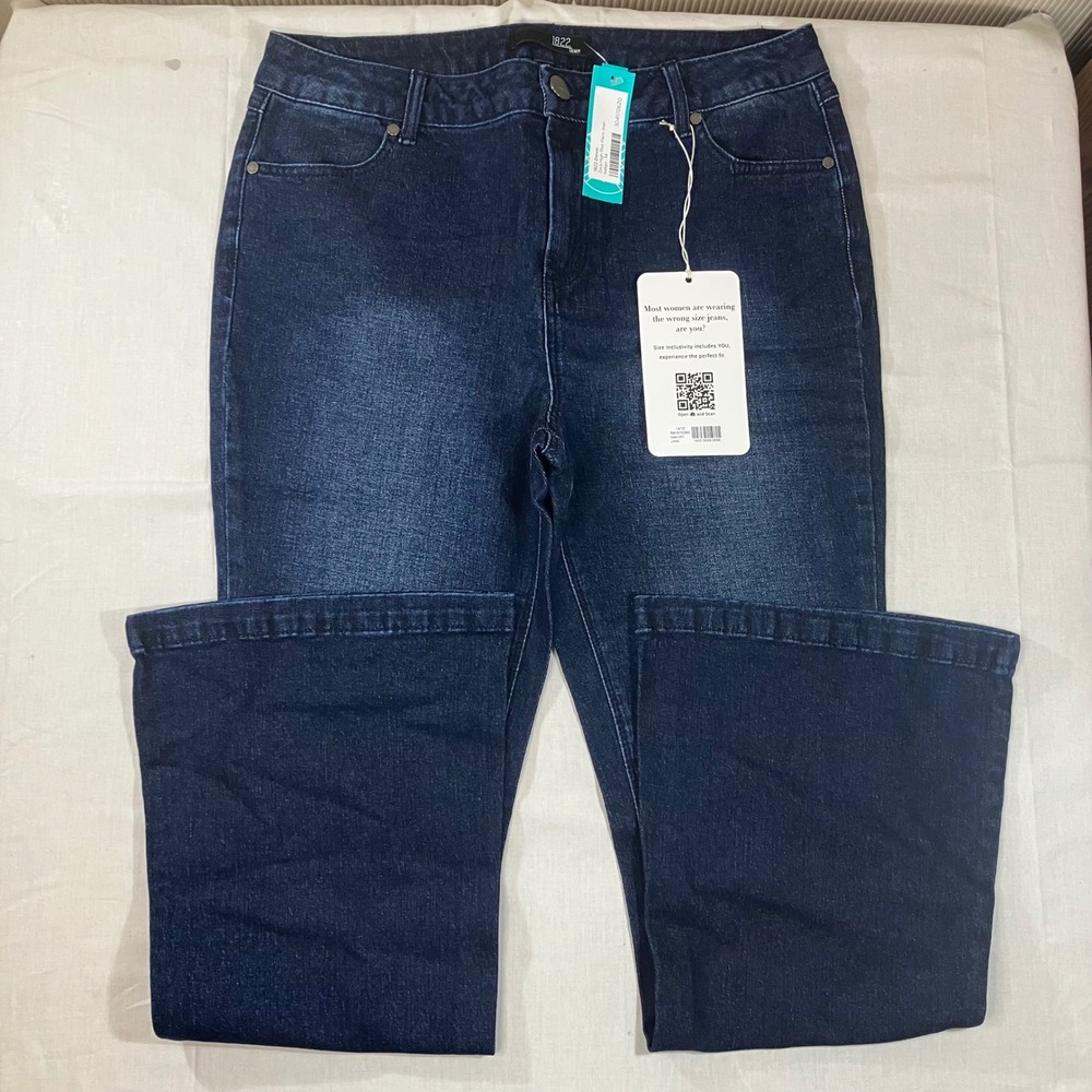 1822 Denim Zora High Rise Flare Jean Indigo Dark Wash Size 14/32 NWT